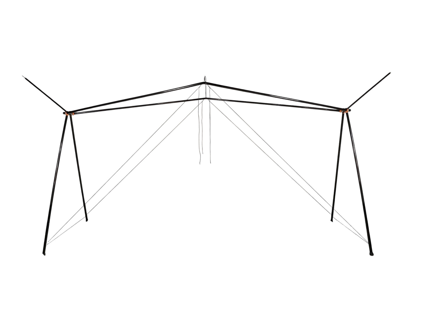 Cricket hammock stand assembled on a white background