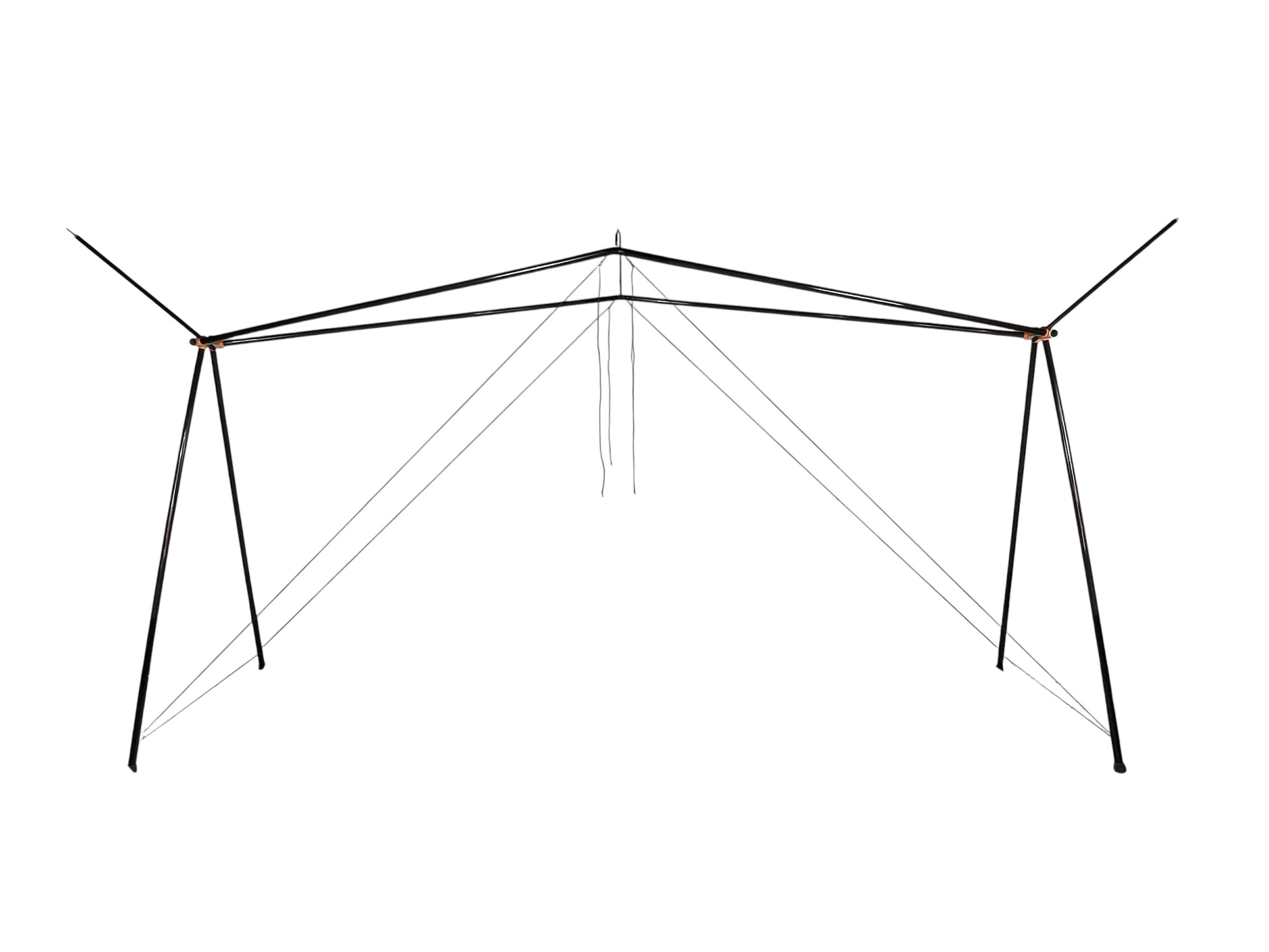 Cricket hammock stand assembled on a white background
